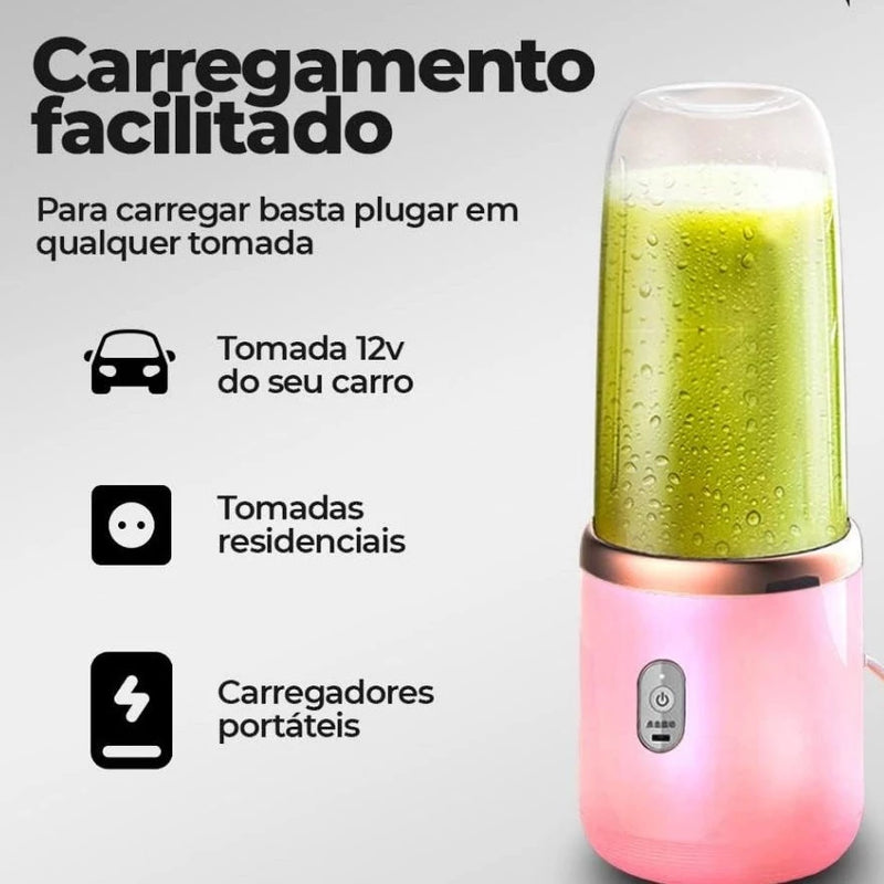 400ML 6 Lâminas Espremedor Elétrico Mini Liquidificador Portátil De Suco De Alimentos Misturador Leite Smoothie