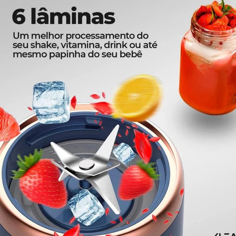 400ML 6 Lâminas Espremedor Elétrico Mini Liquidificador Portátil De Suco De Alimentos Misturador Leite Smoothie