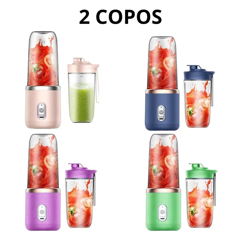 400ML 6 Lâminas Espremedor Elétrico Mini Liquidificador Portátil De Suco De Alimentos Misturador Leite Smoothie