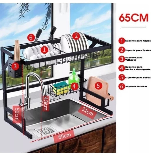 escorredor de louça suspenso Inoxidável Suspenso Autossustentável DESIGN DE CAMADA DUPLA